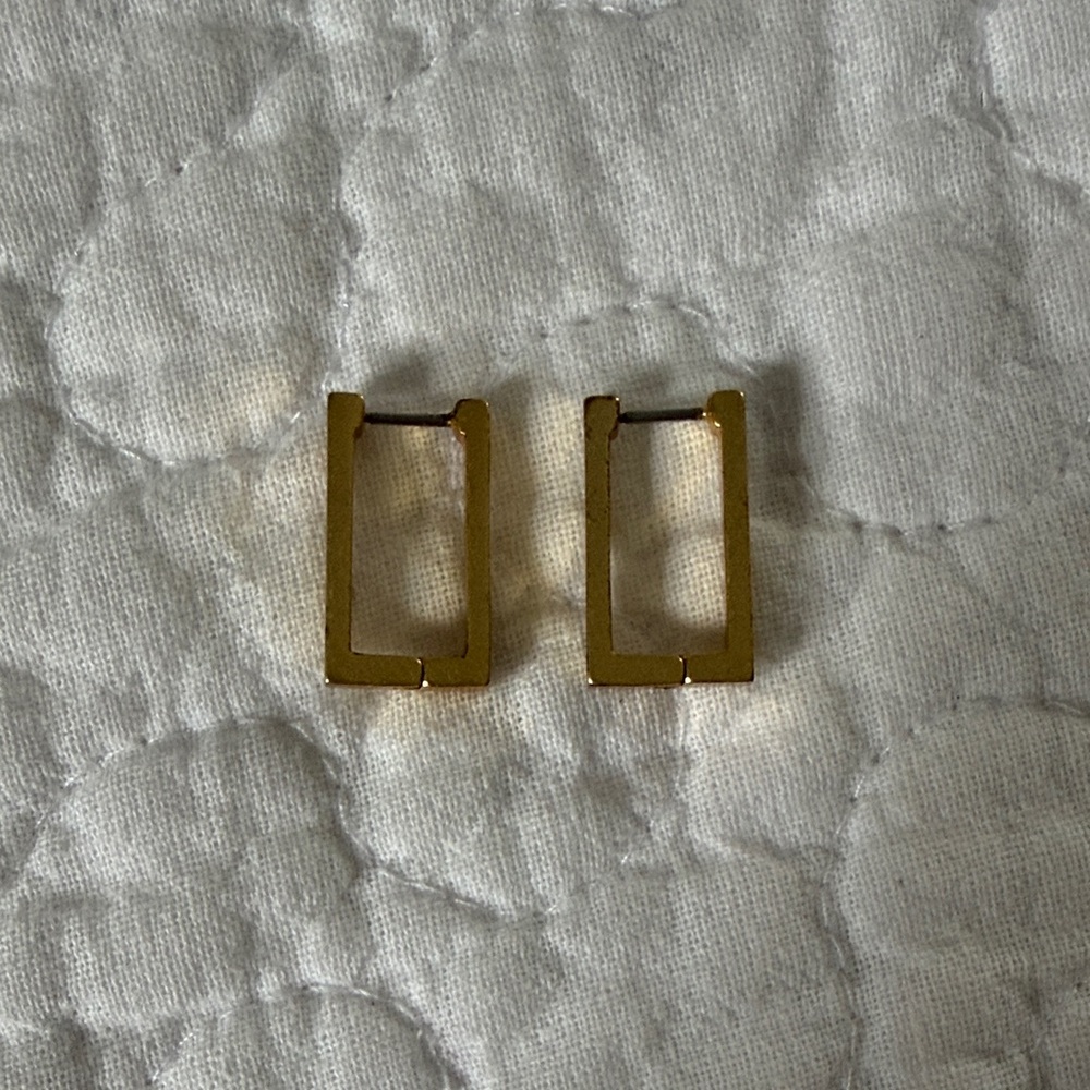 Madewell Gold Rectangular Hoop Earrings